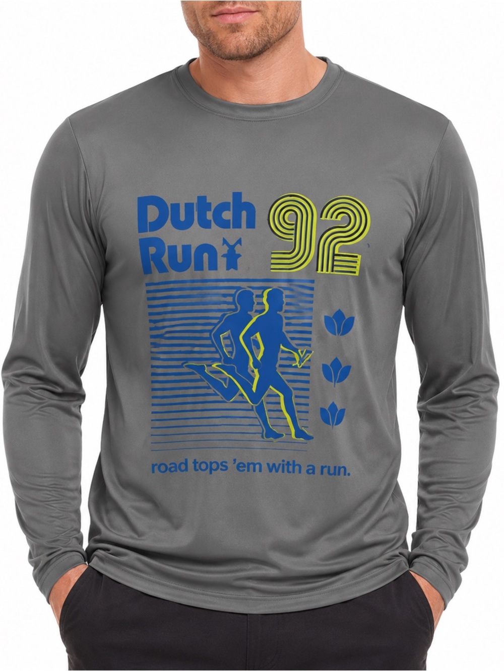 Dutch Bros Long-Sleeve Graphic Tee - Gray/Blue